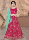 Red Colour Aaradhna Vol 6 Exclusive Wedding Wear Silk Embroirdery And Codding Work Kids Lehenga Choli Collectioin Aaradhna 132